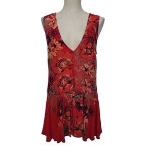 Free People Backyard Party Red Floral